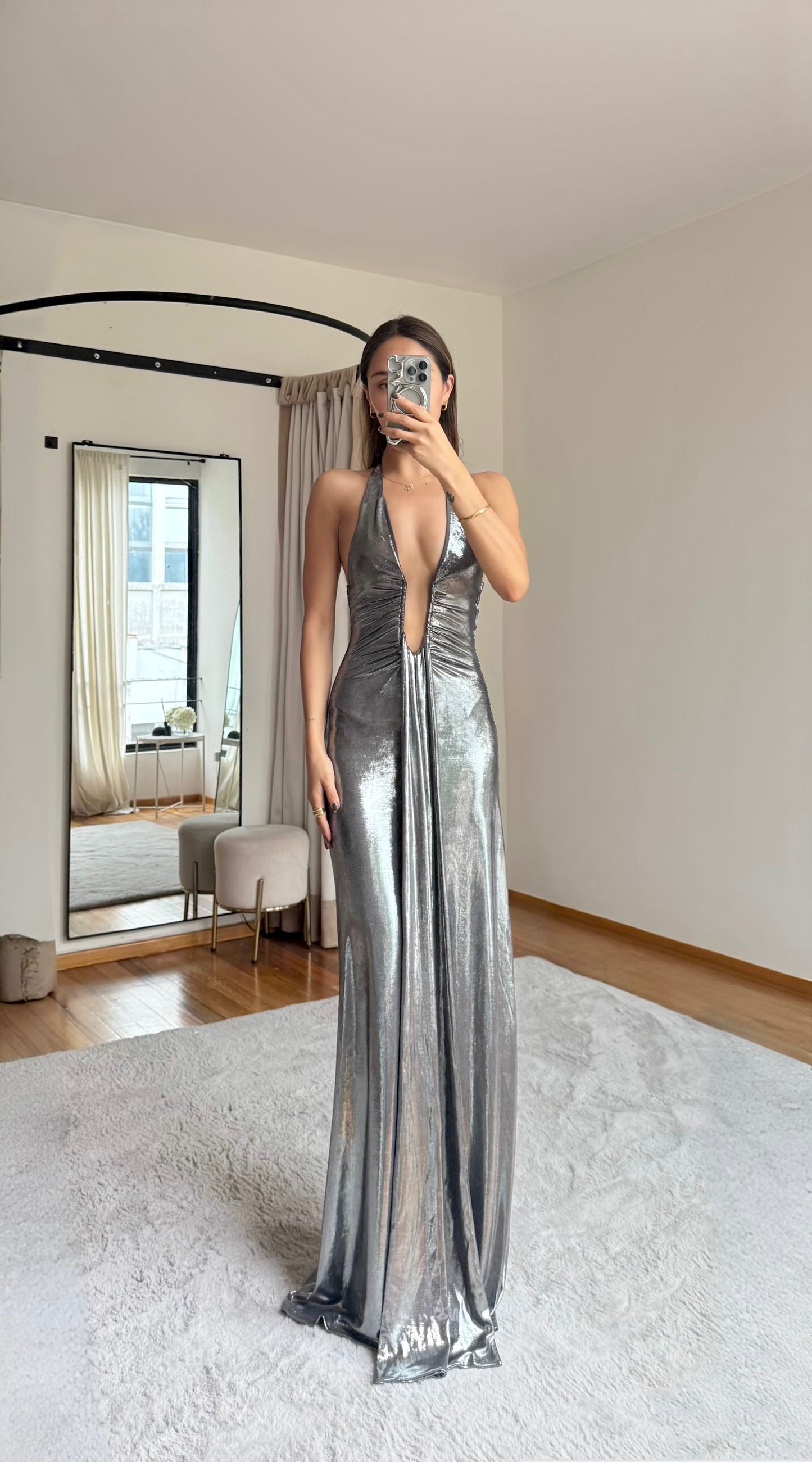 Nia Silver Maxi Dress