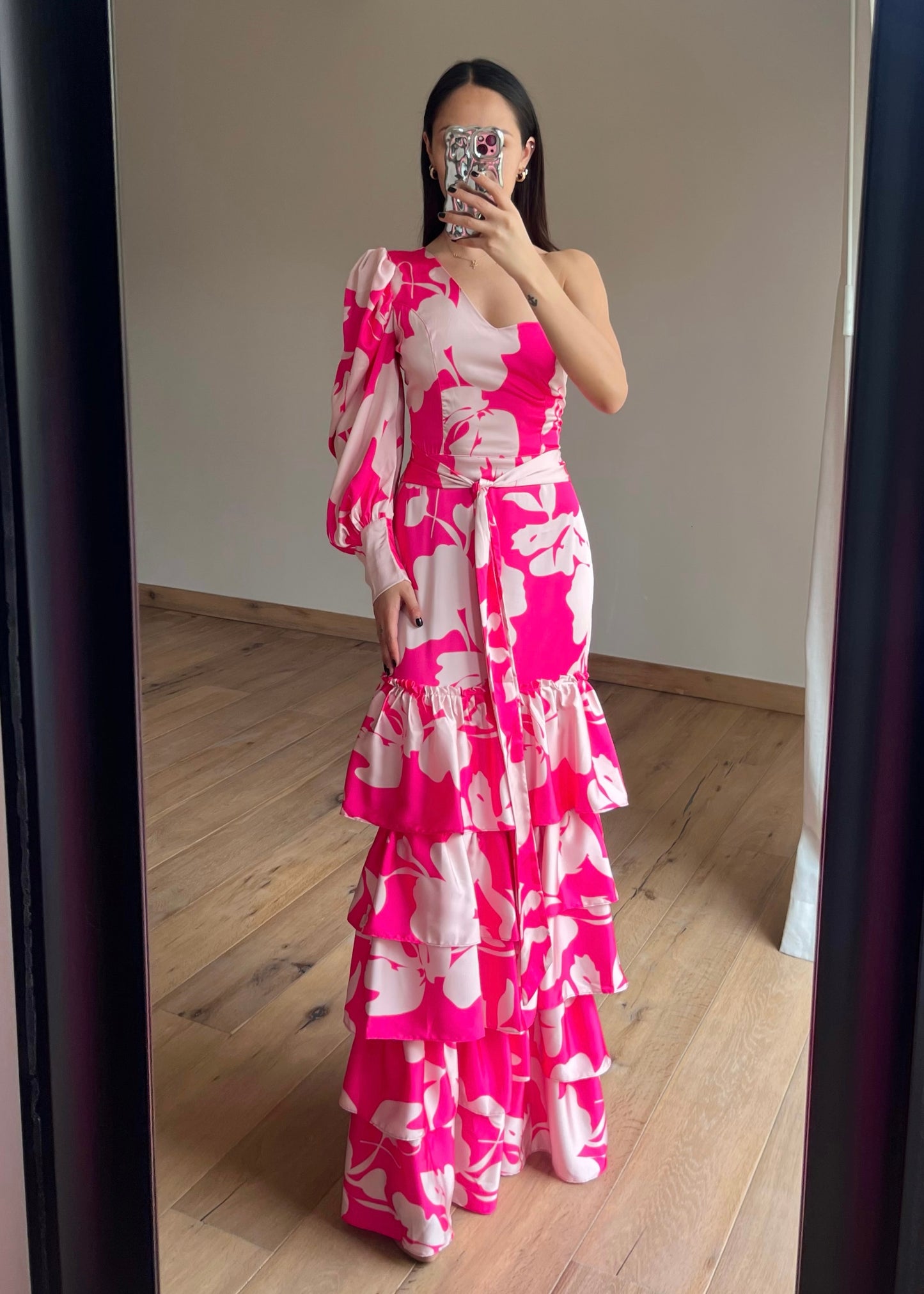 Helena Pink Tröpical Maxi Dress