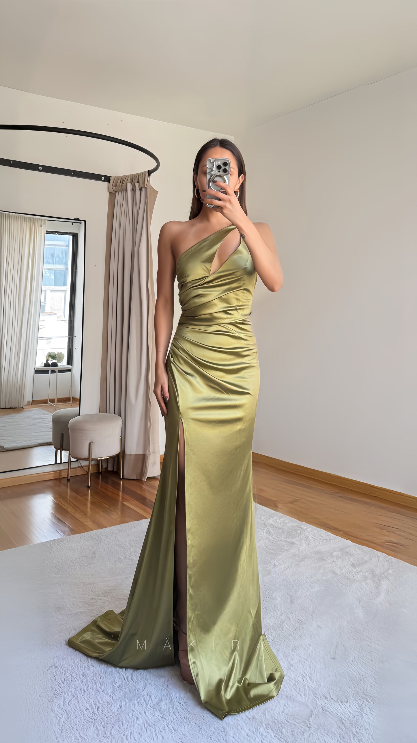 Fabiola Olive Green Maxi Dress