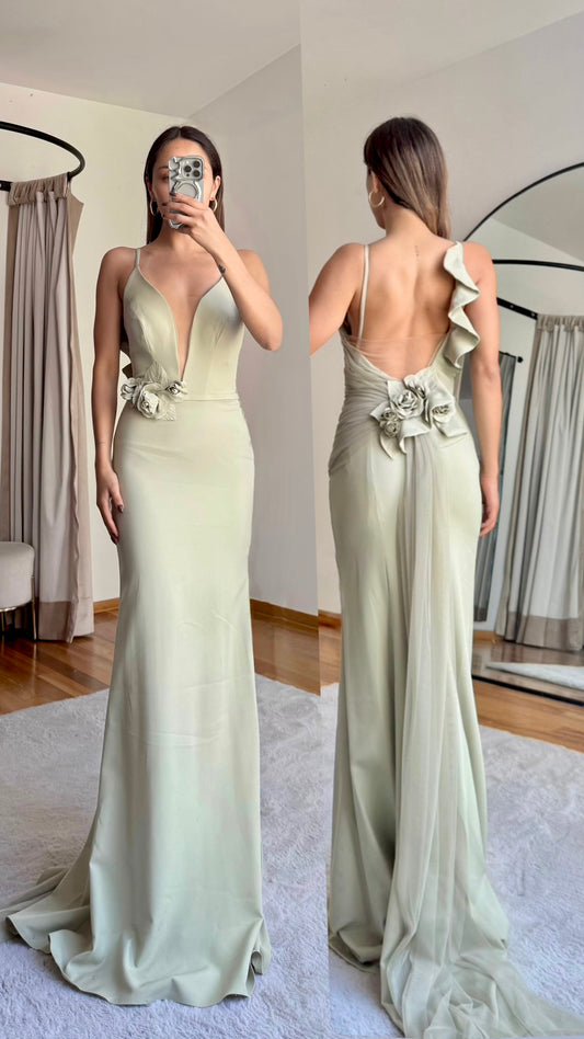Vienna Sage Dress Maxi Dress