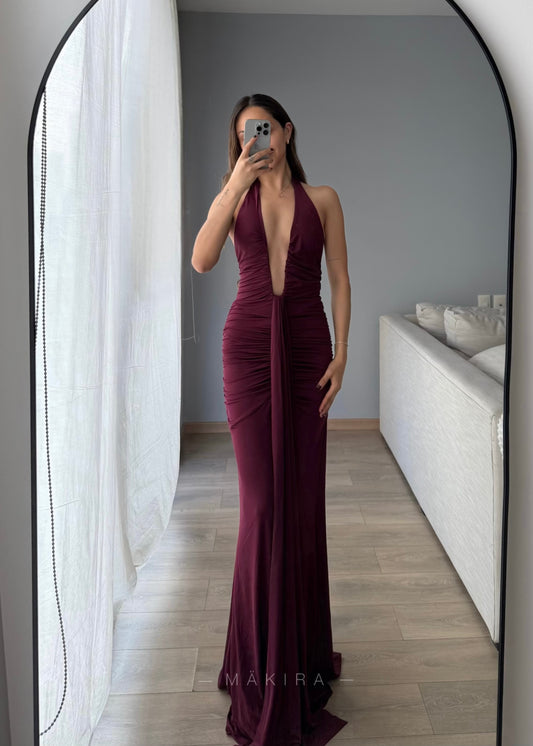Turquía Wine Maxi Dress
