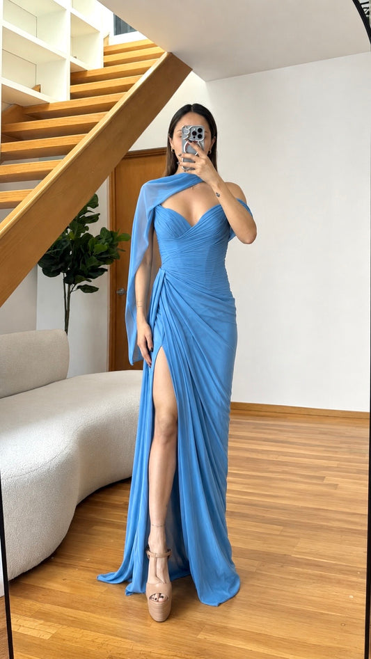Gemma Blue Maxi Dress