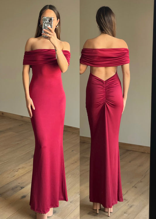 Yuli Wine Maxi Dress