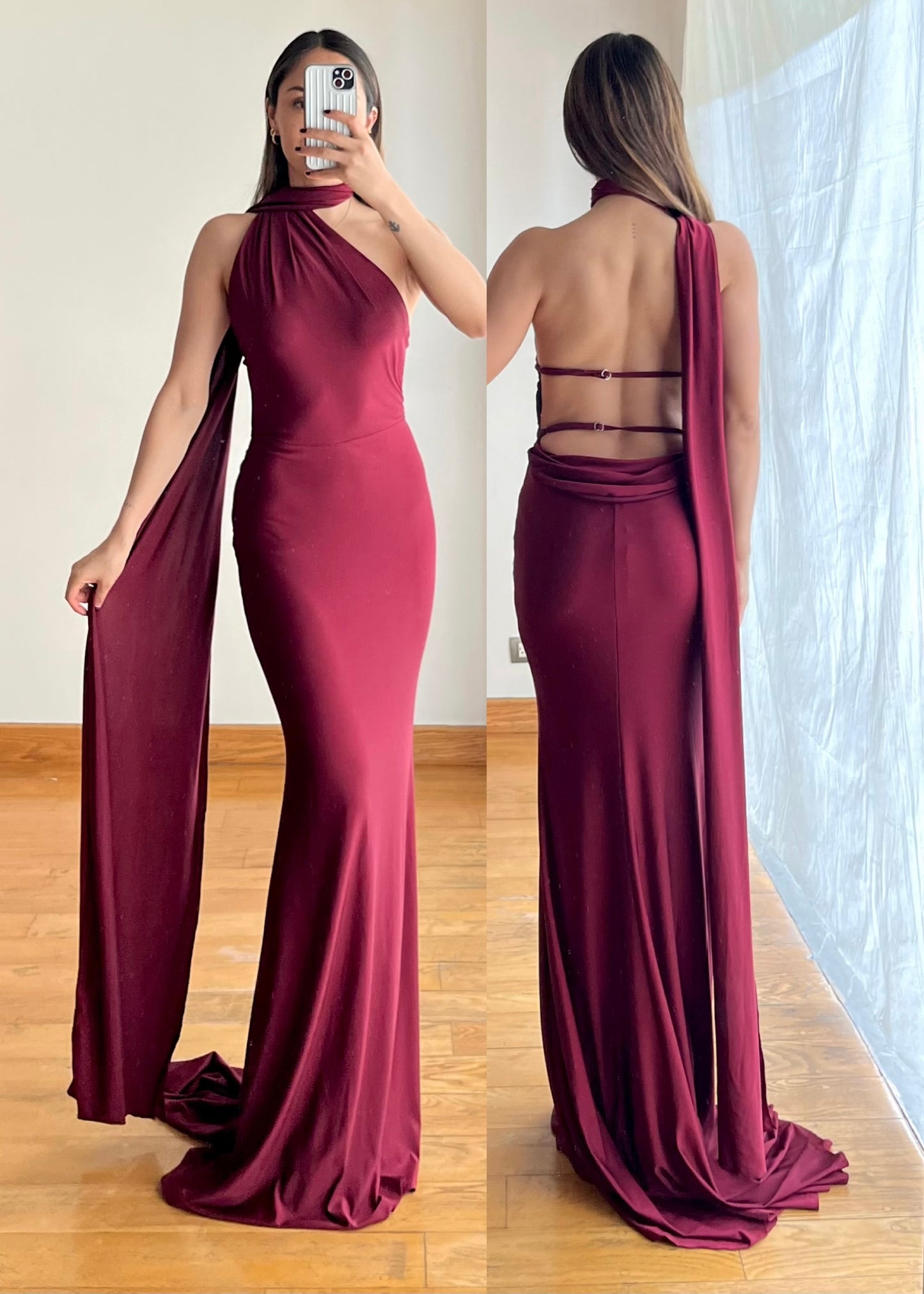 Sienna Wine Maxi Dress
