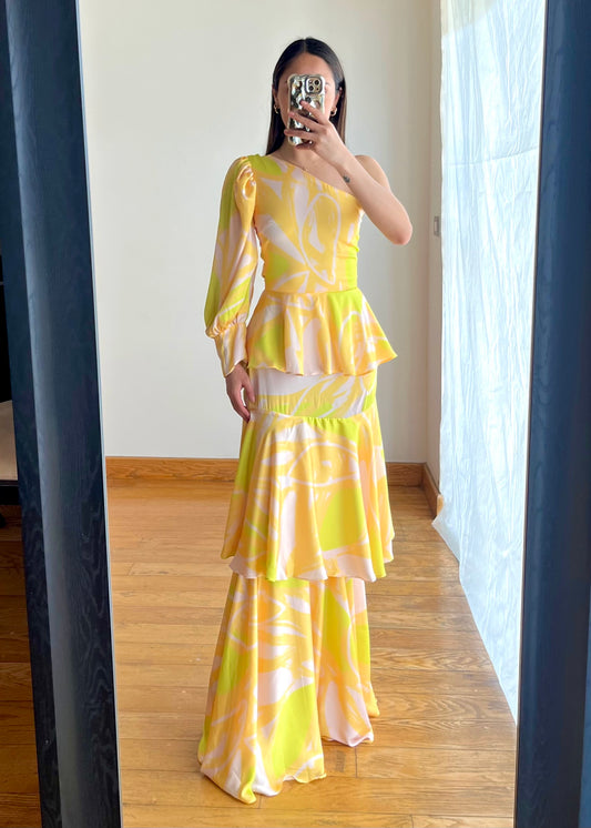 Kiara Yellow Tropical Dress