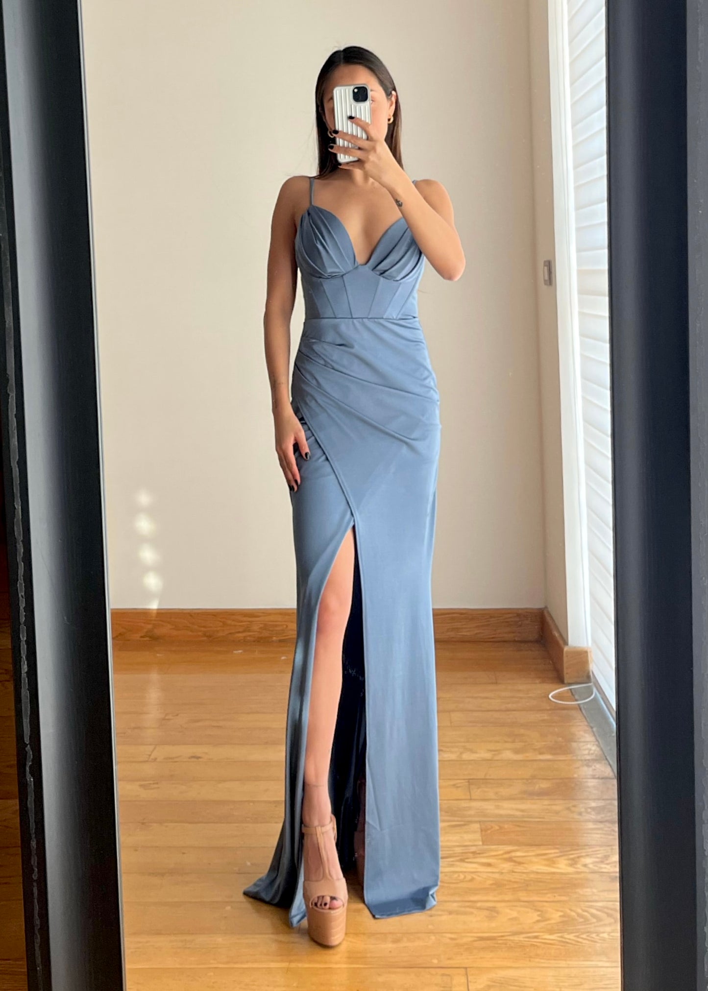 Fiorda Dusty Blue Maxi Dress