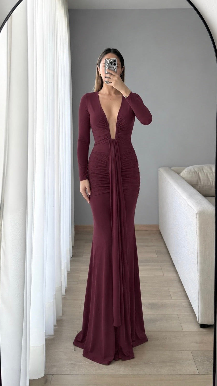 Monica Wine Maxi Dress