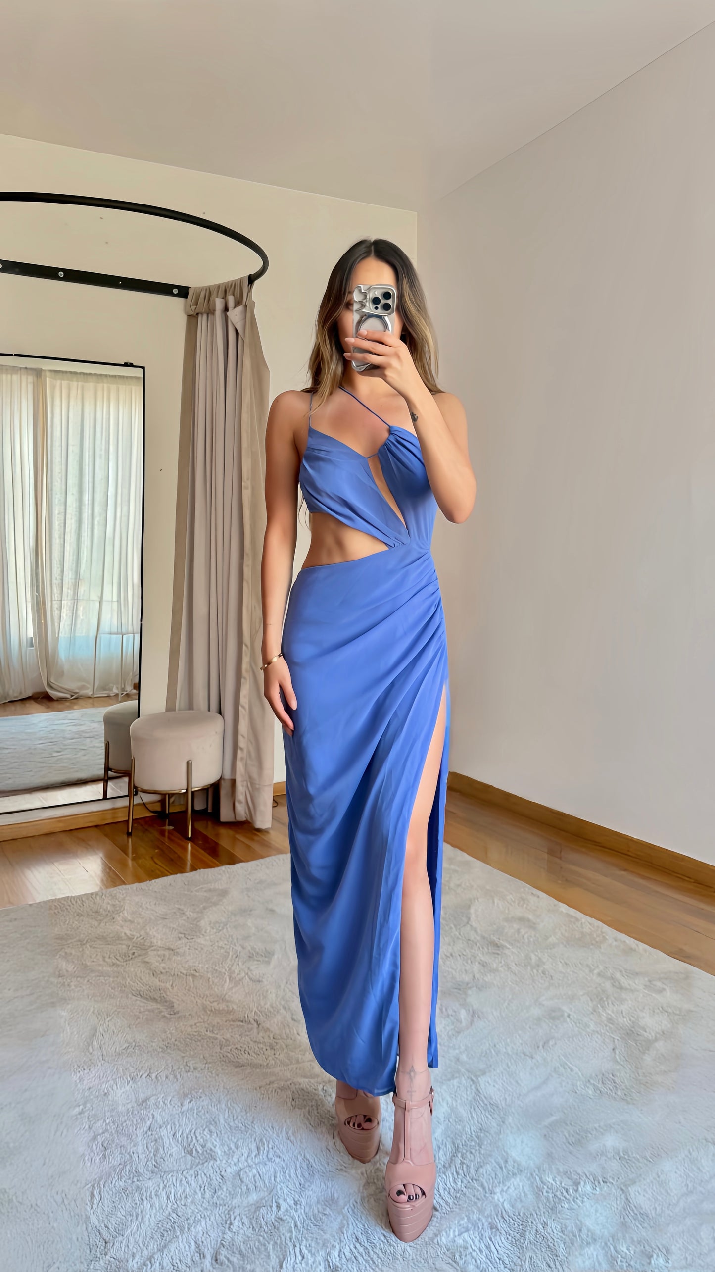 Lorei Blue Midi Dress
