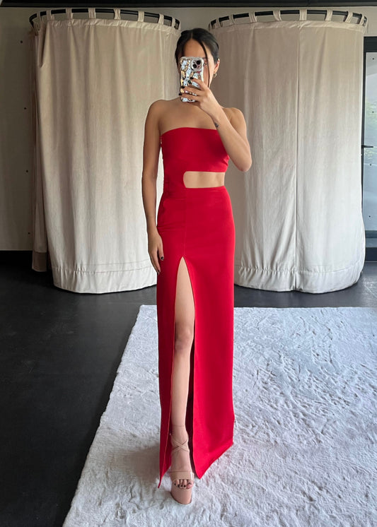 Santina Red Maxi Dress