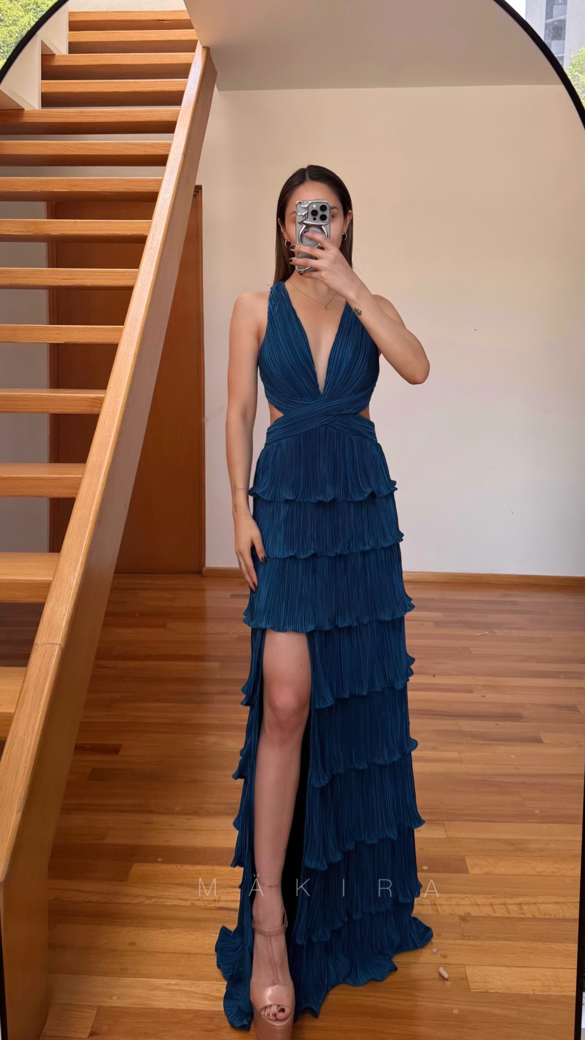 Laura Teal Blue Maxi Dress