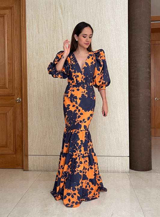 Fernanda Orange Tropical Dress