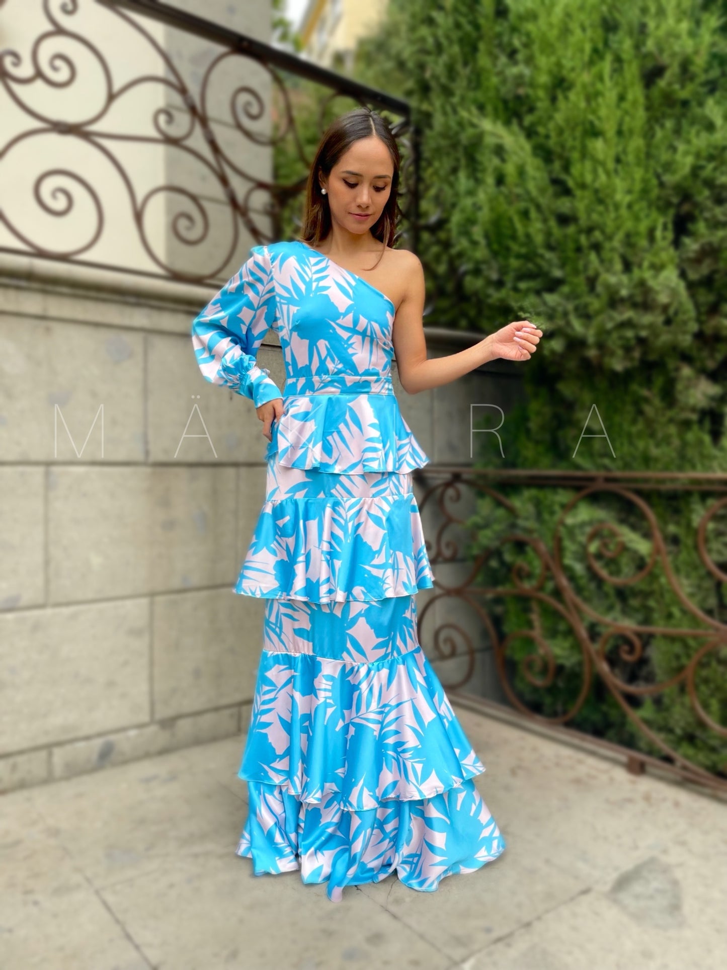 Jana Blue Tropical Dress