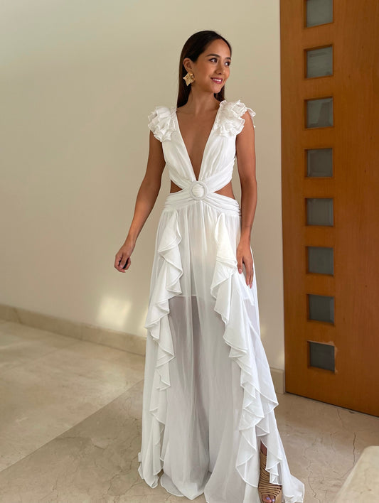 Marina White Maxi Dress